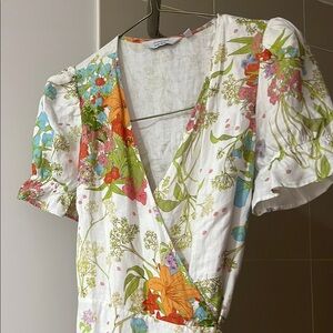 & Other Stories Floral Wrap Midi Dress